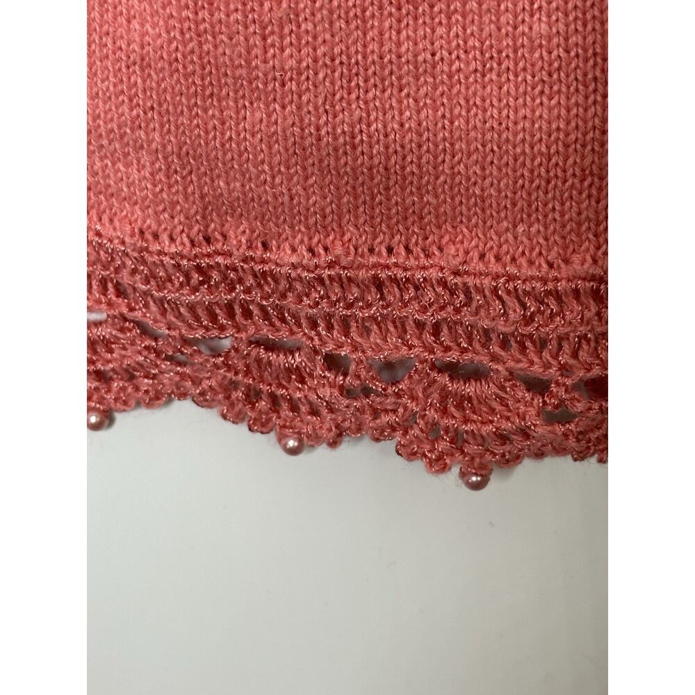 NWT Storybook Open Knit Vest 2X Beaded Sequins Grandma Core Button Front Crochet - Picture 9 of 14